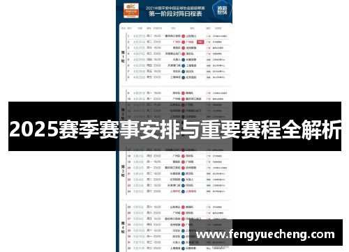 2025赛季赛事安排与重要赛程全解析